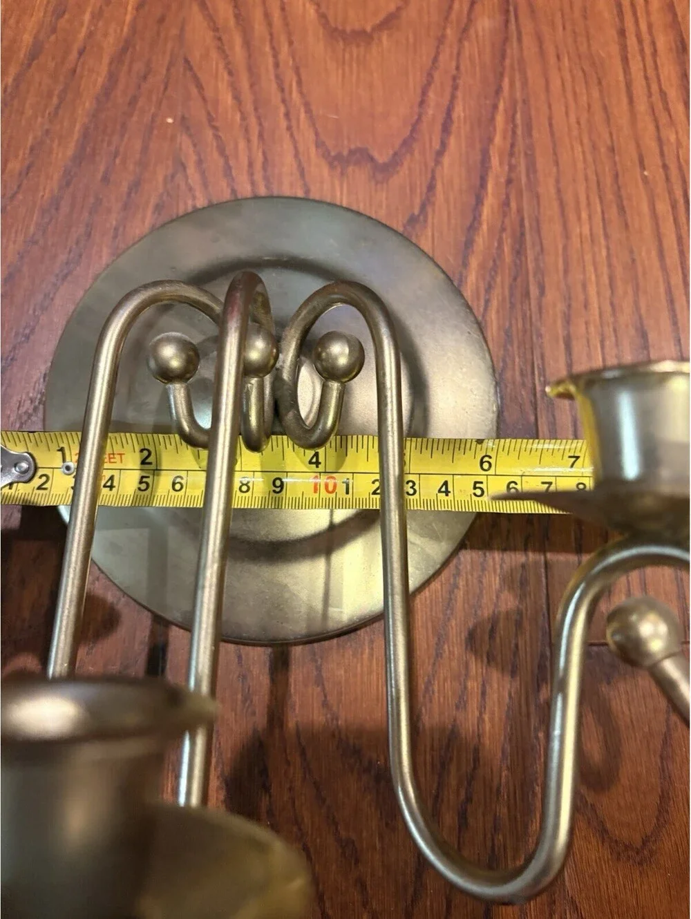 Brass Tone Candelabra Candle Holder Sconce 3 Tapers HOMCO Wall Mount